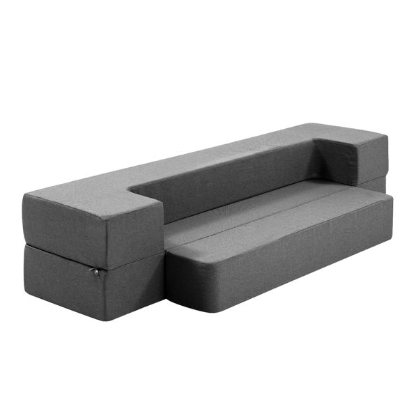 Bedding Foldable Mattress Folding Foam Sofa Bed Chair Grey