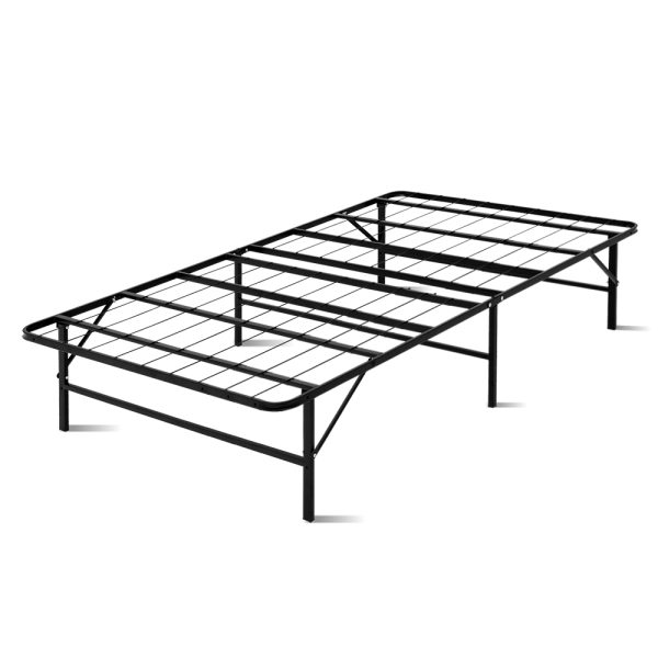 Folding Metal Bed Frame – Black