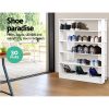 Artiss Shoe Cabinet Shoes Organiser Storage Rack 30 Pairs Shelf Wooden – White
