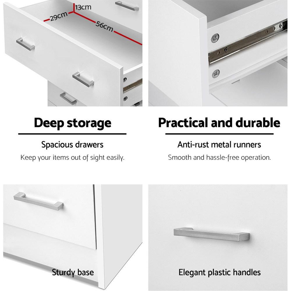 Tallboy 4 Drawers Storage Cabinet – White