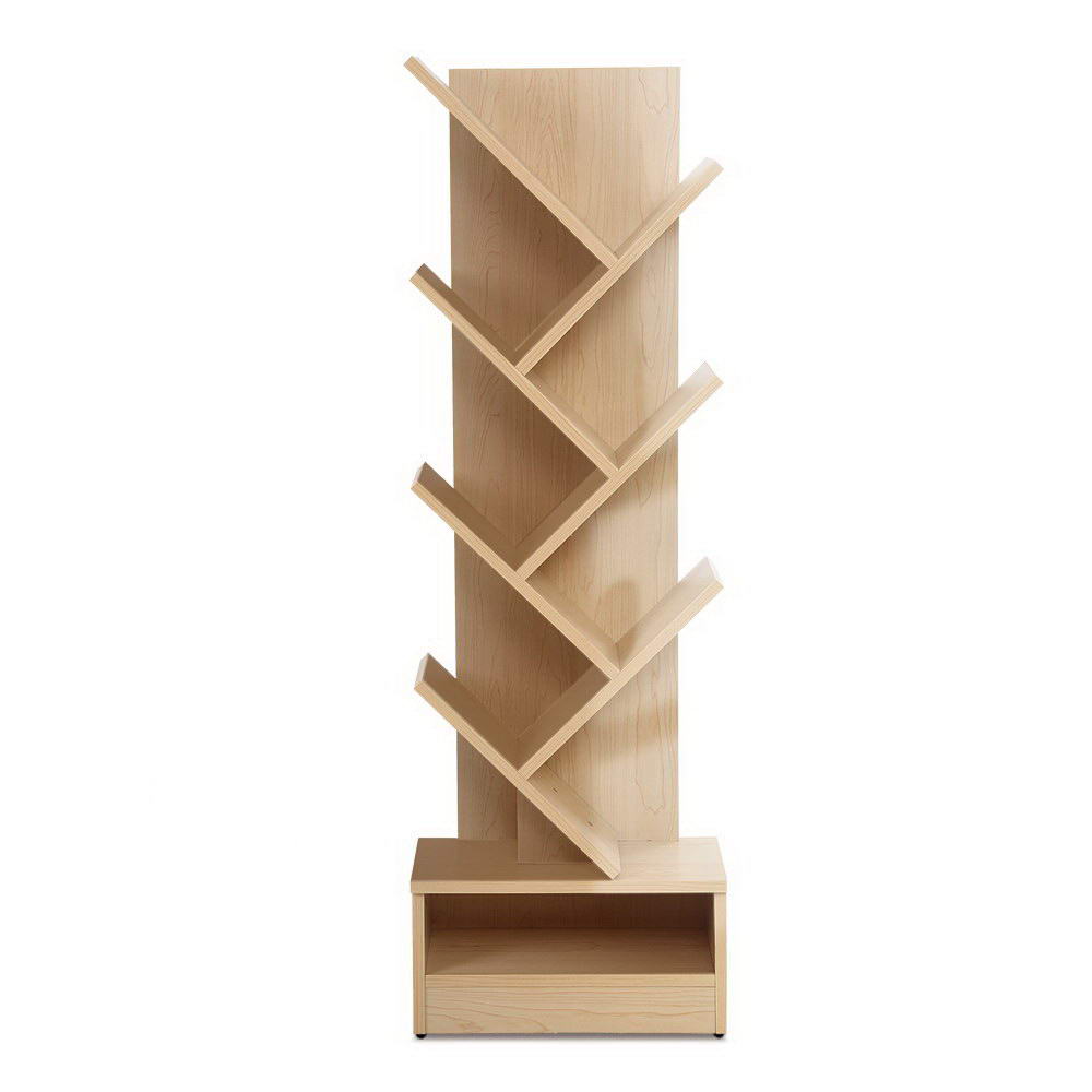 Artiss Display Shelf Tree Bookshelf Book Storage Rack Bookcase – Natural, 7 Shelf