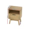 Artiss Bedside Tables Rattan Drawers Side Table Nightstand Storage Cabinet Wood – Model 1
