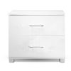 High Gloss Two Drawers Bedside Table – White