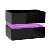 Artiss Bedside Table 2 Drawers RGB LED Side Nightstand High Gloss Cabinet – Black