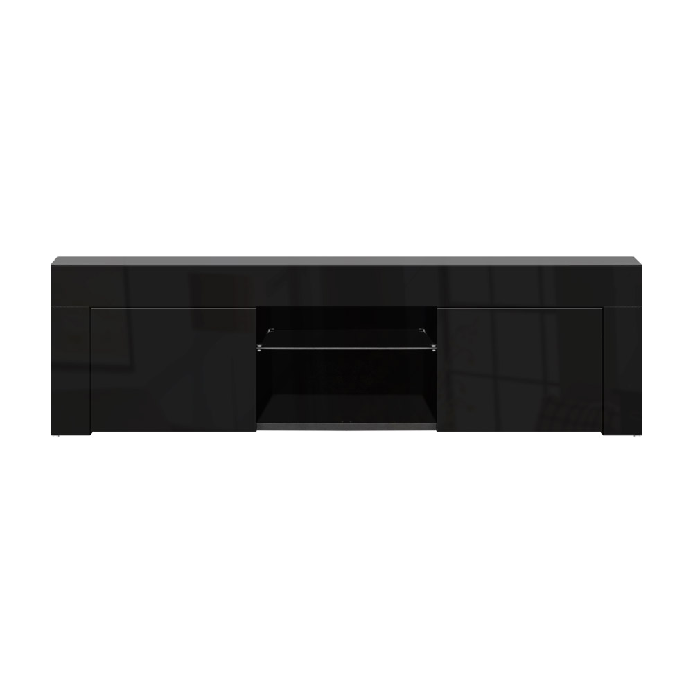 Artiss 130cm RGB LED TV Stand Cabinet Entertainment Unit Gloss Furniture – Black