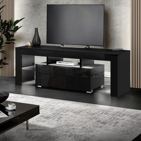Eaton TV Cabinet Entertainment Unit Stand RGB LED Gloss Furniture 130cm
