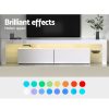 Artiss 189cm RGB LED TV Stand Cabinet Entertainment Unit Gloss Furniture Drawers Tempered Glass Shelf – White