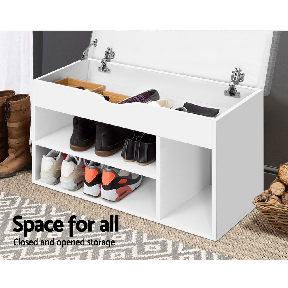 Shoe Cabinet Bench Shoes Organiser Storage Rack Shelf White Cupboard Box