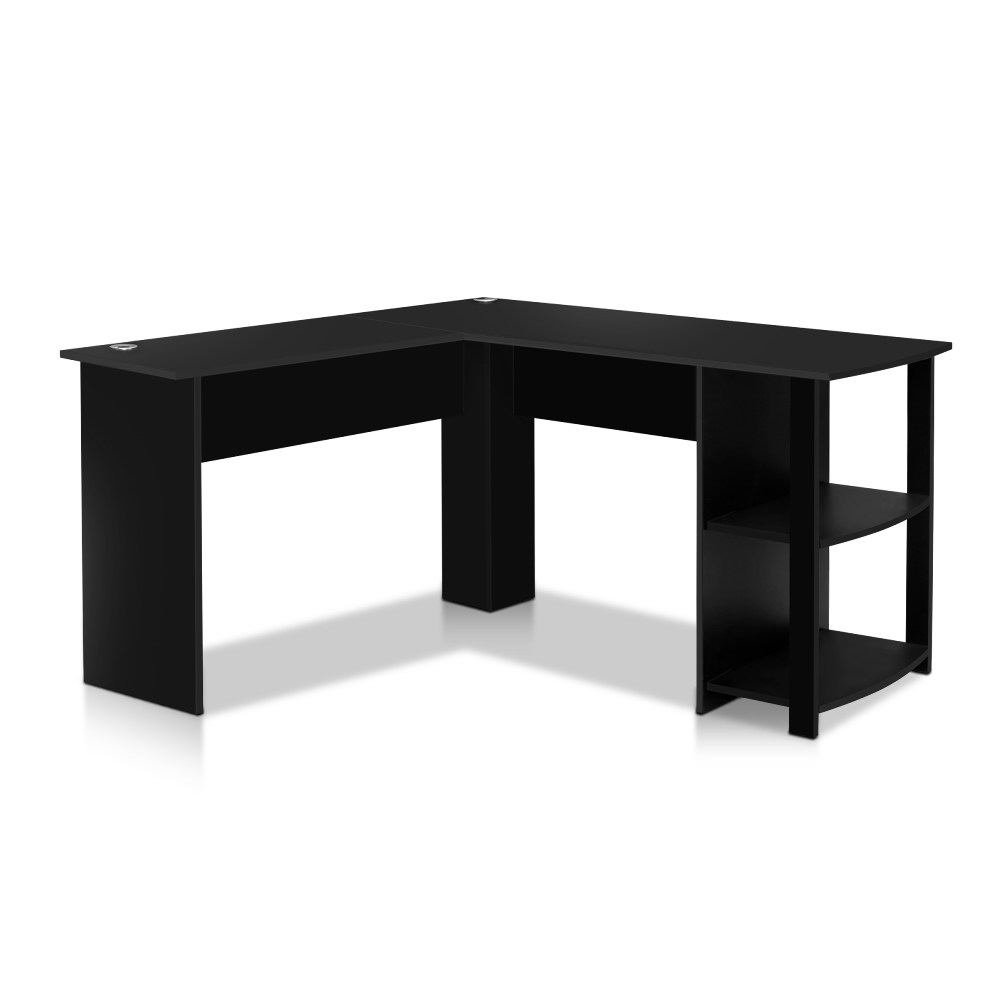 Artiss Office Computer Desk Corner Student Study Table Workstation L-Shape – Black