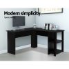 Artiss Office Computer Desk Corner Student Study Table Workstation L-Shape – Black