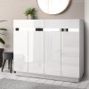 Artiss 120cm Shoe Cabinet Shoes Storage Rack High Gloss Cupboard Drawers – White