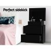 Artiss Bedside Tables 2 Drawers Side Table Storage Nightstand Bedroom Wood – Black
