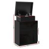 Artiss Bedside Tables Side Table Drawers RGB LED High Gloss Nightstand – Black, Model 4