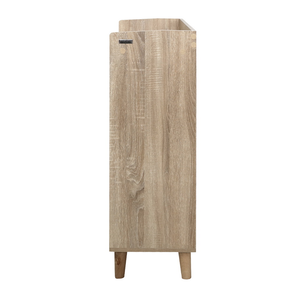 Artiss Shoe Cabinet Shoes Storage Rack 120cm Organiser Drawer Cupboard Wood – Oak