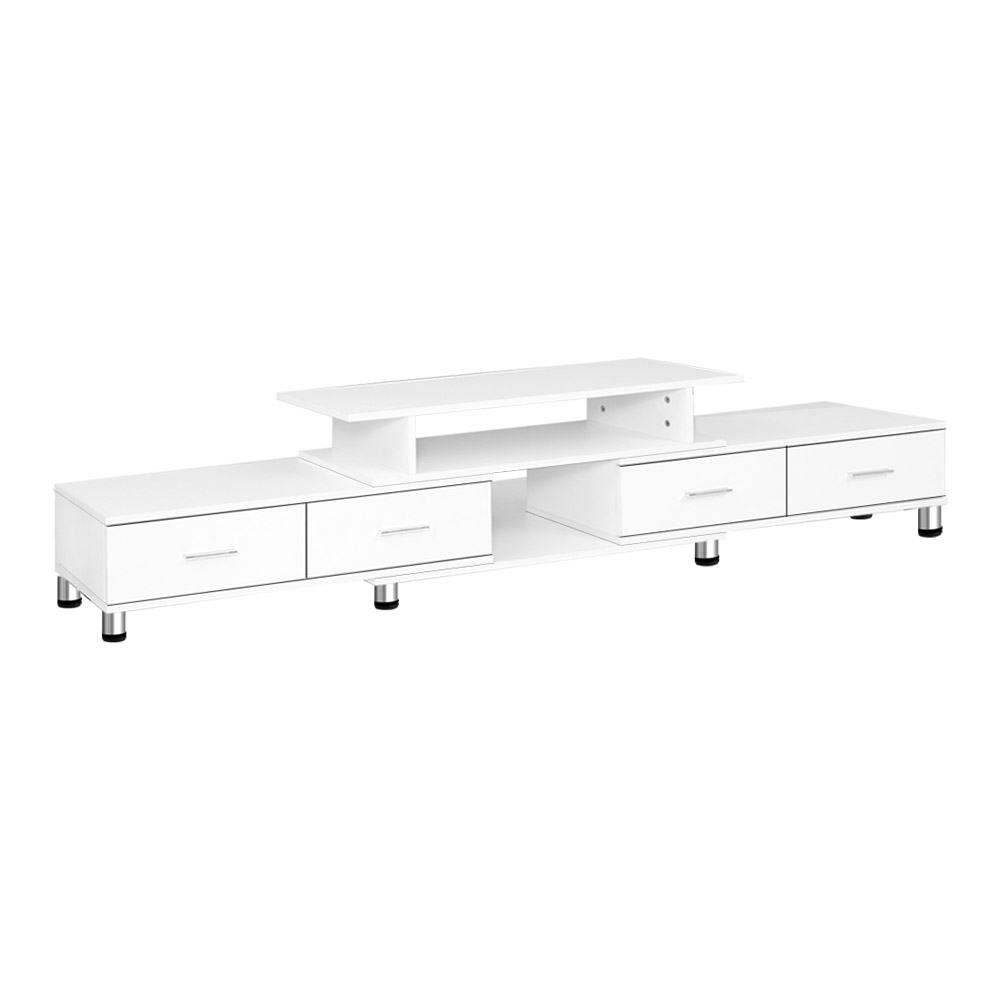 Artiss TV Cabinet Entertainment Unit Stand Wooden 160CM To 220CM Lowline Storage Drawers – White