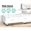 Artiss TV Cabinet Entertainment Unit Stand Wooden 160CM To 220CM Lowline Storage Drawers – White