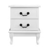 KUBI Bedside Tables 2 Drawers Side Table French Nightstand Storage Cabinet
