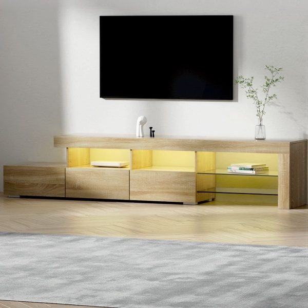 Greenock TV Cabinet Entertainment Unit Stand RGB LED Gloss Furniture 215cm