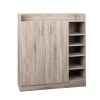 Artiss 2 Doors Shoe Cabinet Storage Cupboard – Oak