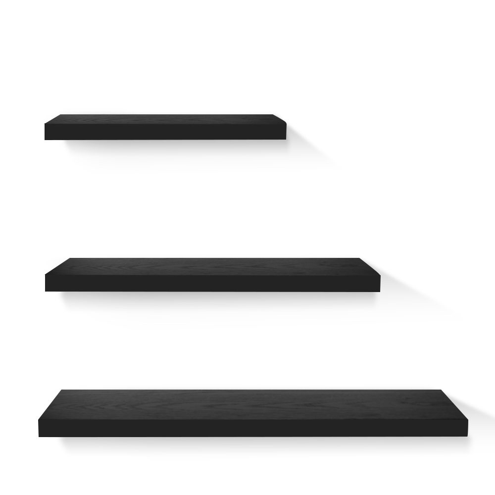 Artiss 3 Piece Floating Wall Shelves – Black