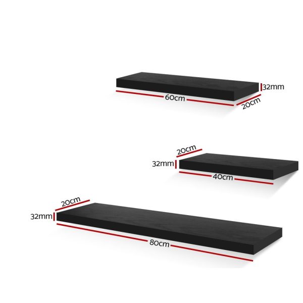 3 Piece Floating Wall Shelves