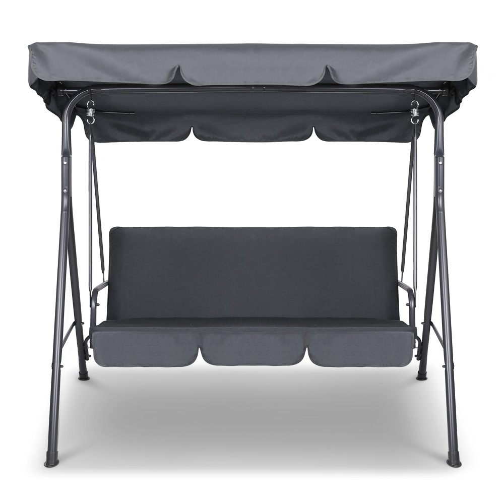 Gardeon Outdoor Swing Chair Hammock 3 Seater Garden Canopy Bench Seat Backyard – Grey