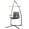Gardeon Hammock Hanging Swing Chair – Grey, With X Shap Stand