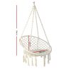 Gardeon Hammock Chair Swing Bed Relax Rope Portable Outdoor Hanging Indoor 124CM – Cream, Without Stand