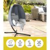 Gardeon Outdoor Furniture Egg Hammock Porch Hanging Pod Swing Chair with Stand – Grey