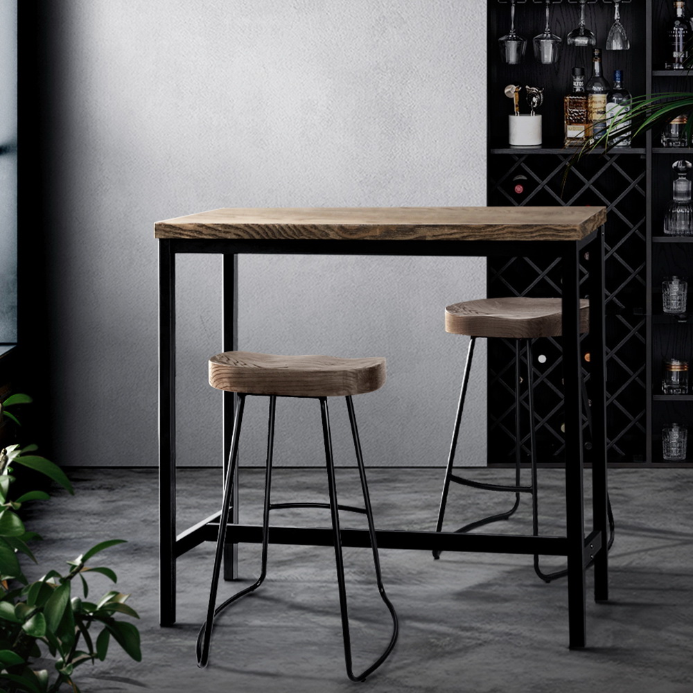 Artiss Vintage Industrial High Bar Table for Stool Kitchen Cafe Desk – Dark Brown