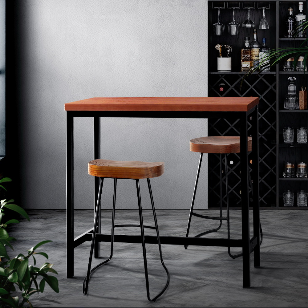 Artiss Vintage Industrial High Bar Table for Stool Kitchen Cafe Desk – Walnut