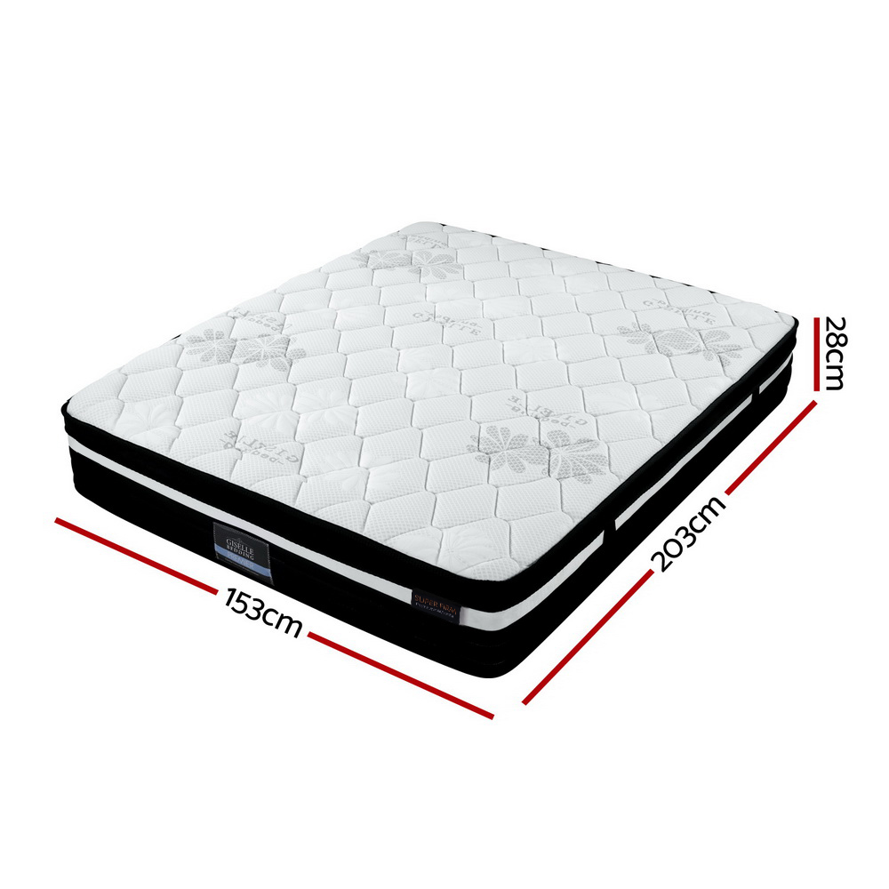 Giselle Bed Mattress Size Extra Firm 7 Zone Pocket Spring Foam 28cm – QUEEN