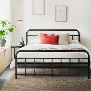 Artiss LEO Metal Bed Frame – Black, QUEEN