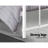 Artiss LEO Metal Bed Frame – White, QUEEN
