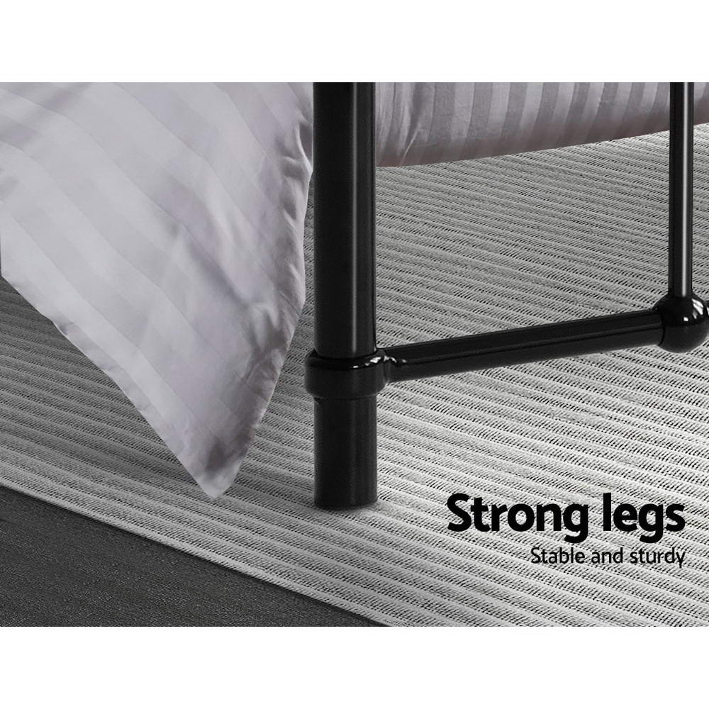 Artiss LEO Metal Bed Frame – Black, SINGLE