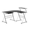 Artiss Corner Metal Pull Out Table Desk – Black