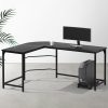 Artiss Corner Computer Desk L-Shaped Student Home Office Study Table Workstation – Black