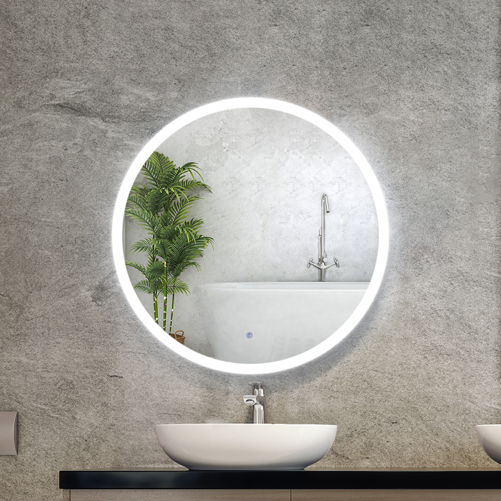Embellir LED Wall Mirror With Light Bathroom Decor Round Mirrors Vintage – 70 cm