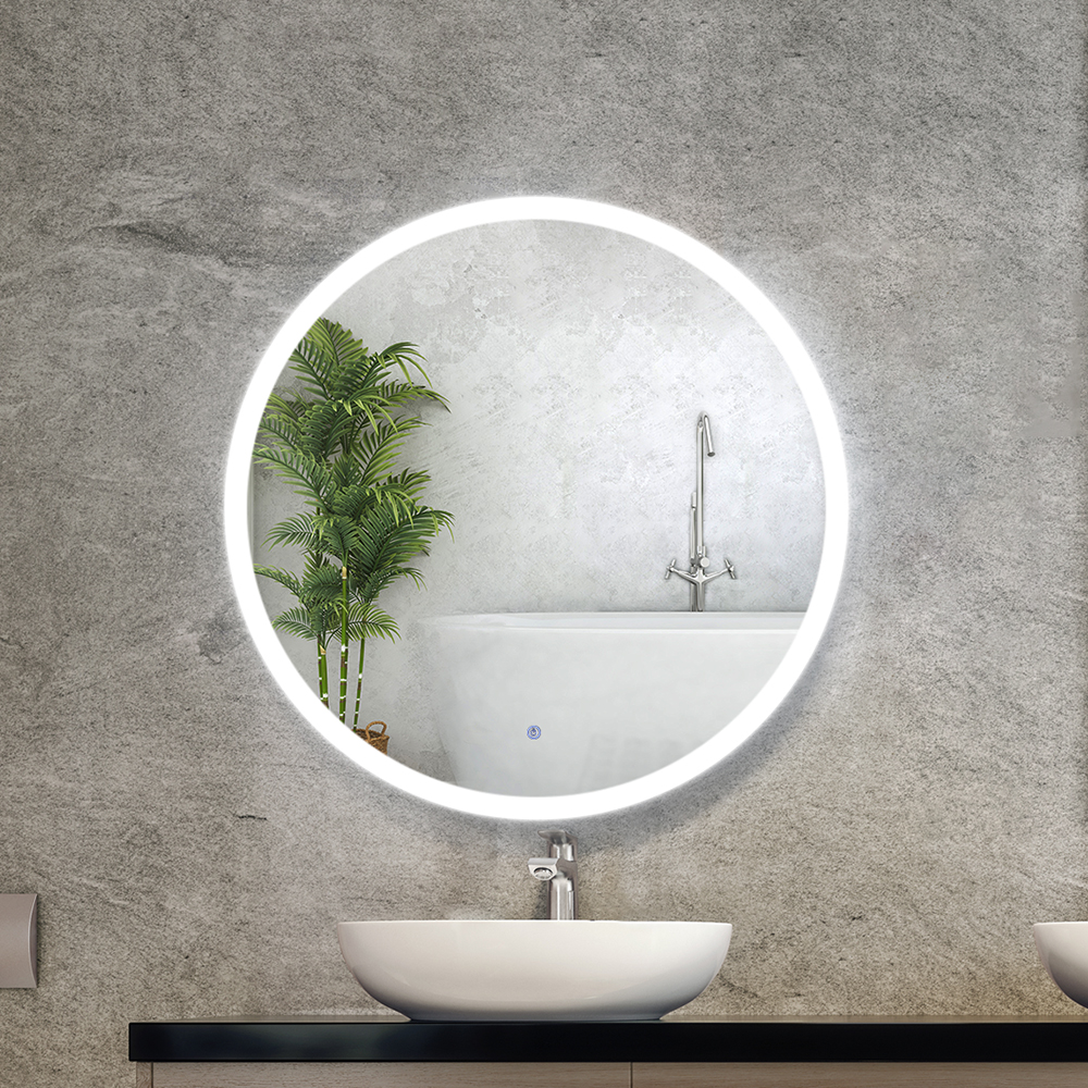 Embellir LED Wall Mirror With Light Bathroom Decor Round Mirrors Vintage – 80 cm