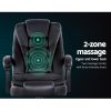Artiss Electric Massage Office Chairs PU Leather Recliner Computer Gaming Seat – Black