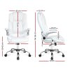 Artiss Massage Office Chair 8 Point PU Leather Office Chair – White