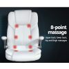 Artiss Massage Office Chair 8 Point PU Leather Office Chair – White