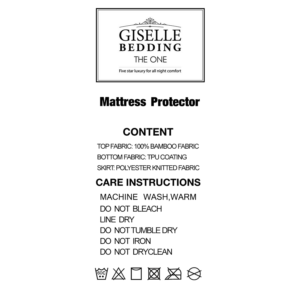 Giselle Bedding Waterproof Bamboo Mattress Protector – QUEEN