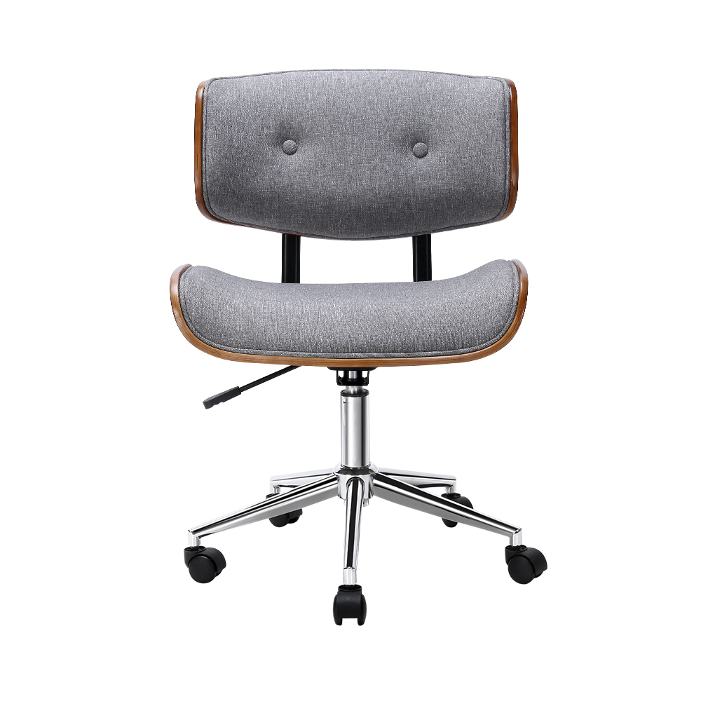 Artiss Wooden Fabric Office Chair – Grey