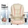 Artiss Office Chair Gaming Computer Chairs Executive PU Leather Seat – Beige