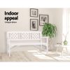 Gardeon Wooden Garden Bench Patio Furniture Timber Outdoor Lounge Chair – White, 3 Seater