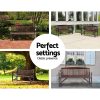 Gardeon Wooden Garden Bench Chair Outdoor Furniture Decor Patio Deck 3 Seater – Brown