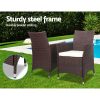 Gardeon 3 Piece Wicker Outdoor Furniture Set – Brown