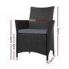 Outdoor Bistro Set Chairs Patio Furniture Dining Wicker Garden Cushion Gardeon – 2x chair