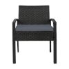 Gardeon Outdoor Furniture Bistro Wicker Chair Black – 2